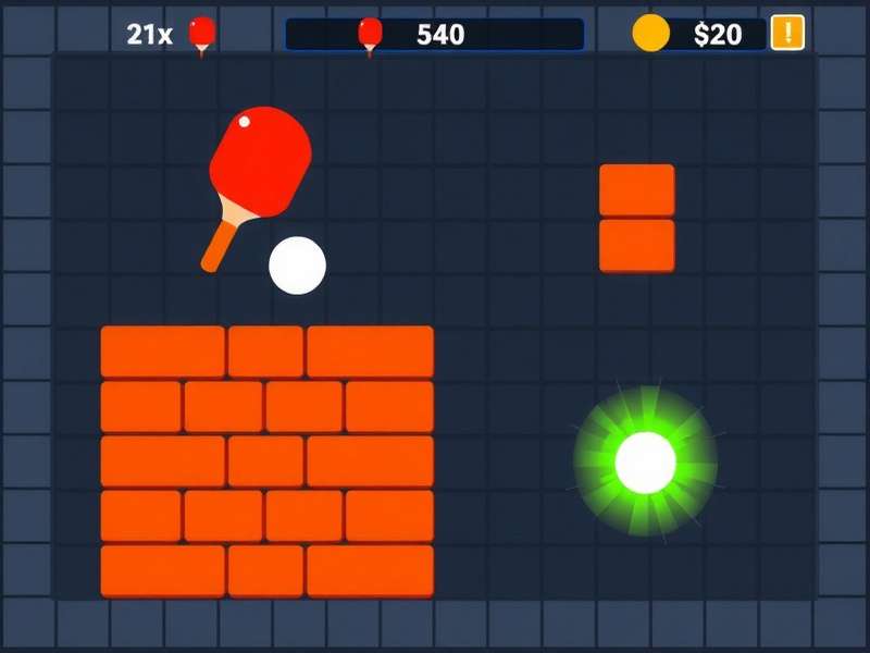 Paddle Dominator Gameplay - Hitting Bricks with Power-Ups Paddle Dominator gameplay showing paddle, ball, bricks, and a power-up
